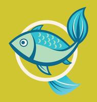 fish on blue background for save Water vector