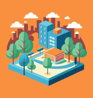 set of flat elements of save earth vector
