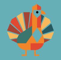 Simple Thanksgiving graphic with a turkey and fall-themed background vector