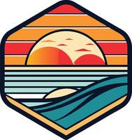 Sun and sea logo , icon, element, and template vector