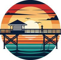 house on the beach logo , icon, element, and template vector