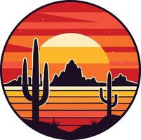 sunset over the desert logo , icon, element, and template vector