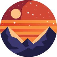 illustration of a moon and star logo , icon, element, and template vector