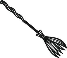 broom with a wooden handle and a long handle vector