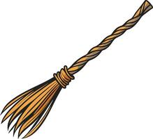 broom with a handle and a long handle vector