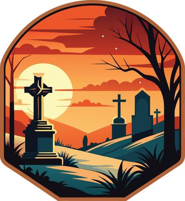 illustration of graveyard for holloween