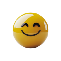 Smiling yellow emoji character on a plain background png