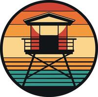 illustration of a house with a roof Tshirt Sticker of a retro inspired design vector