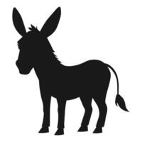 black silhouette of Donkey character vector