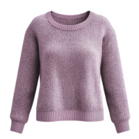 Light purple sweater with a textured knit pattern and long sleeves on a plain background png