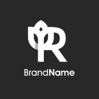 Stylish Initial R Tulip Flower Logo vector