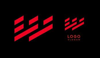 Abstract red geometric letter W with parallel lines. Stripes modern logotype concept, futuristic design for an innovative company, minimalist sporty and technological power style. illustration vector