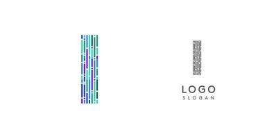 Colorful abstract letter I logo design with futuristic circuit pattern. Ideal for tech companies, digital media, software, apps, networking, branding. illustration. vector