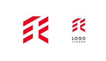 Abstract red geometric letter R with parallel lines. Stripes modern logotype concept, futuristic design for an innovative company, minimalist sporty and technological power style. illustration vector
