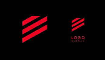 Abstract red geometric letter E with parallel lines. Stripes modern logotype concept, futuristic design for an innovative company, minimalist sporty and technological power style. illustration vector