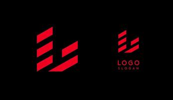 Abstract red geometric letter L with parallel lines. Stripes modern logotype concept, futuristic design for an innovative company, minimalist sporty and technological power style. illustration vector