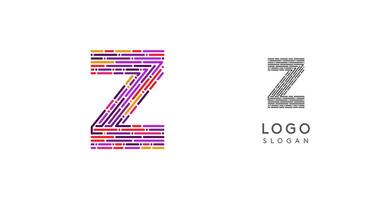 Colorful abstract letter Z logo design with futuristic circuit pattern. Ideal for tech companies, digital media, software, apps, networking, branding. illustration. vector