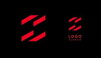 Abstract red geometric letter Z with parallel lines. Stripes modern logotype concept, futuristic design for an innovative company, minimalist sporty and technological power style. illustration vector