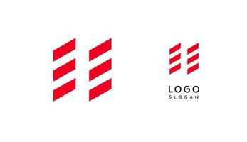 Abstract red geometric letter H with parallel lines. Stripes modern logotype concept, futuristic design for an innovative company, minimalist sporty and technological power style. illustration vector
