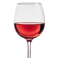 A clear glass of red wine rests on a table under soft lighting, showcasing its rich color and inviting clarity png