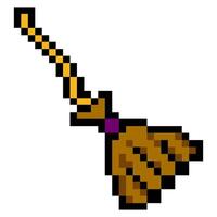 Magic broom in pixel art style vector