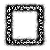 Frame with ornament over grunge spray paint vector