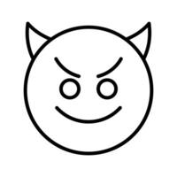 Smiling Face with Horns Icon Design vector