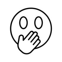 Face with Hand Over Mouth Icon Design vector