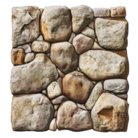 Textured stone wall with varying shapes and sizes of rocks in neutral tones png