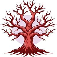 tree with fire Spooky Halloween vector