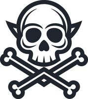Skull and bone Halloween illustration vector
