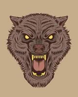 Hand Drawn Scary Wolf Illustration vector