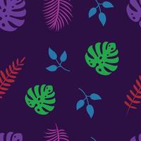Aesthetic summer leaves seamless pattern vector