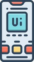 Color icon for user interface vector