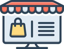 Color icon for e commerce website vector