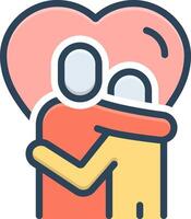 Color icon for hug vector