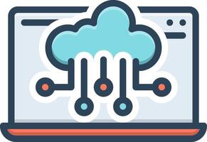 Color icon for cloud computing vector