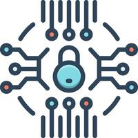Color icon for network security vector