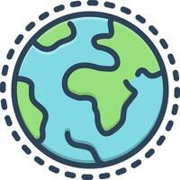 Color icon for globe vector