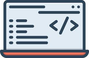 Color icon for coding vector