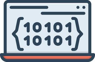Color icon for binary code vector