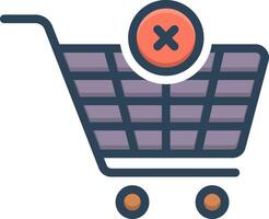 Color icon for empty cart vector