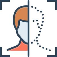 Color icon for face detection vector