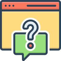 Color icon for faq vector
