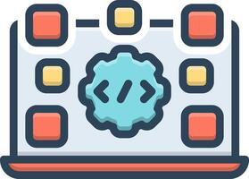 Color icon for software development vector
