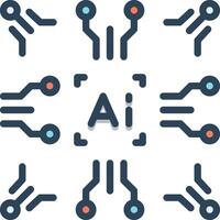 Color icon for artificial intelligence vector