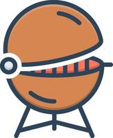 Color icon for barbecue vector