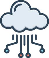 Color icon for cloud computing vector