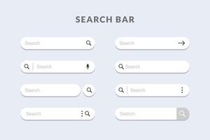 Search bar element design. Set of search boxes ui template vector