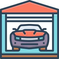 Color icon for garage vector